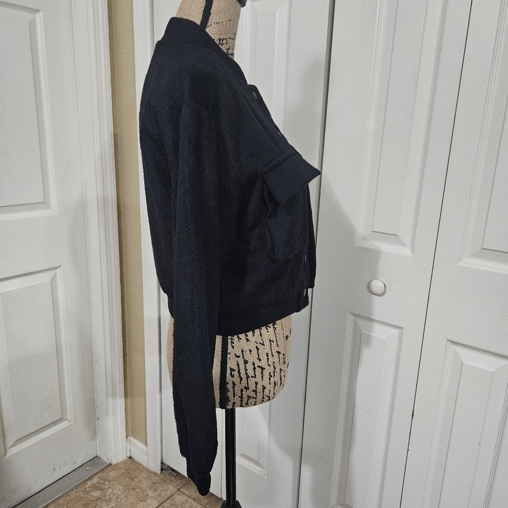 New Madden NYC Black Cargo Bomber Jacket Size XS - Picture 6 of 14